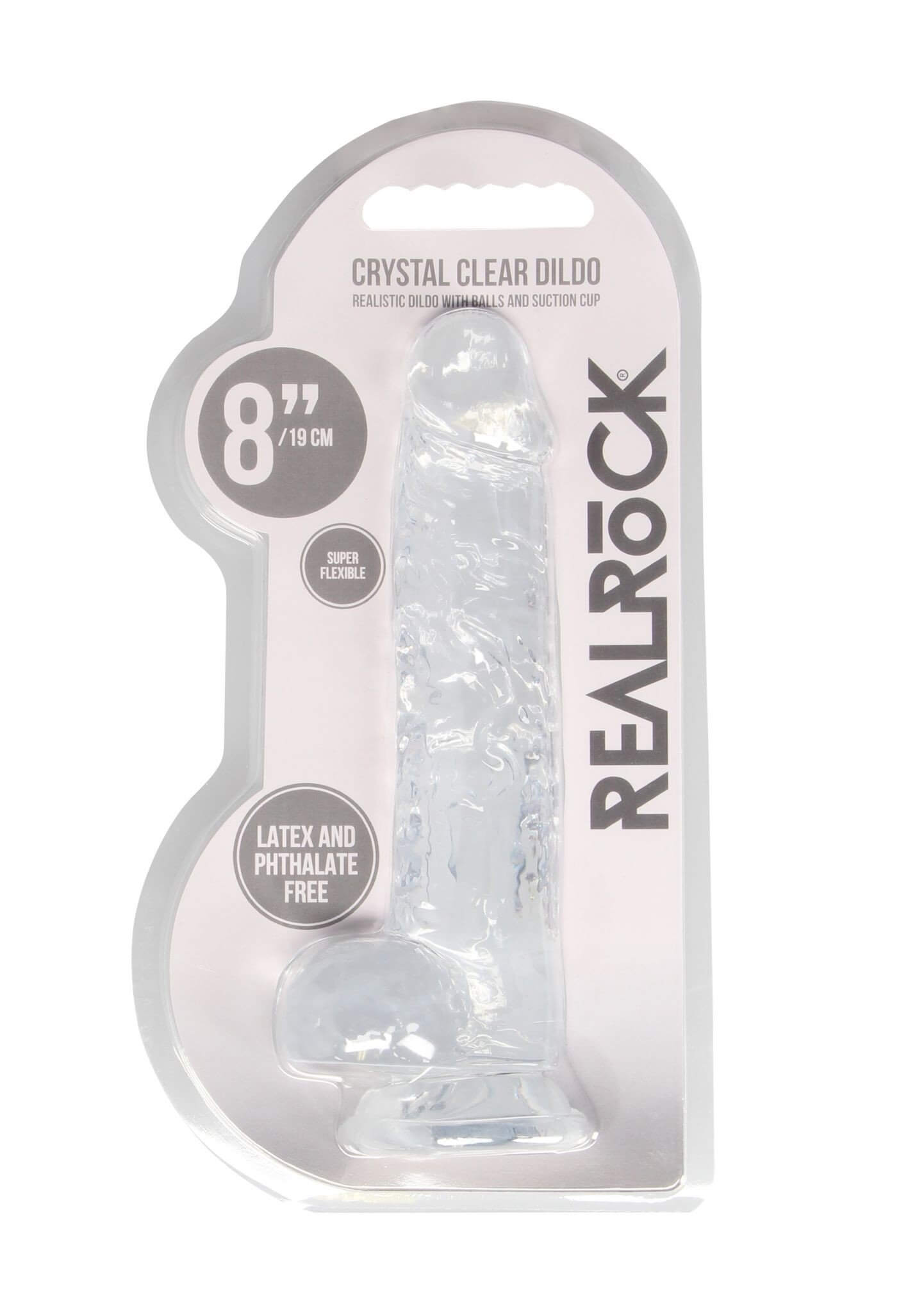 REAL ROCK CRYSTAL CLEAR DILDO 8 INCH CLEAR