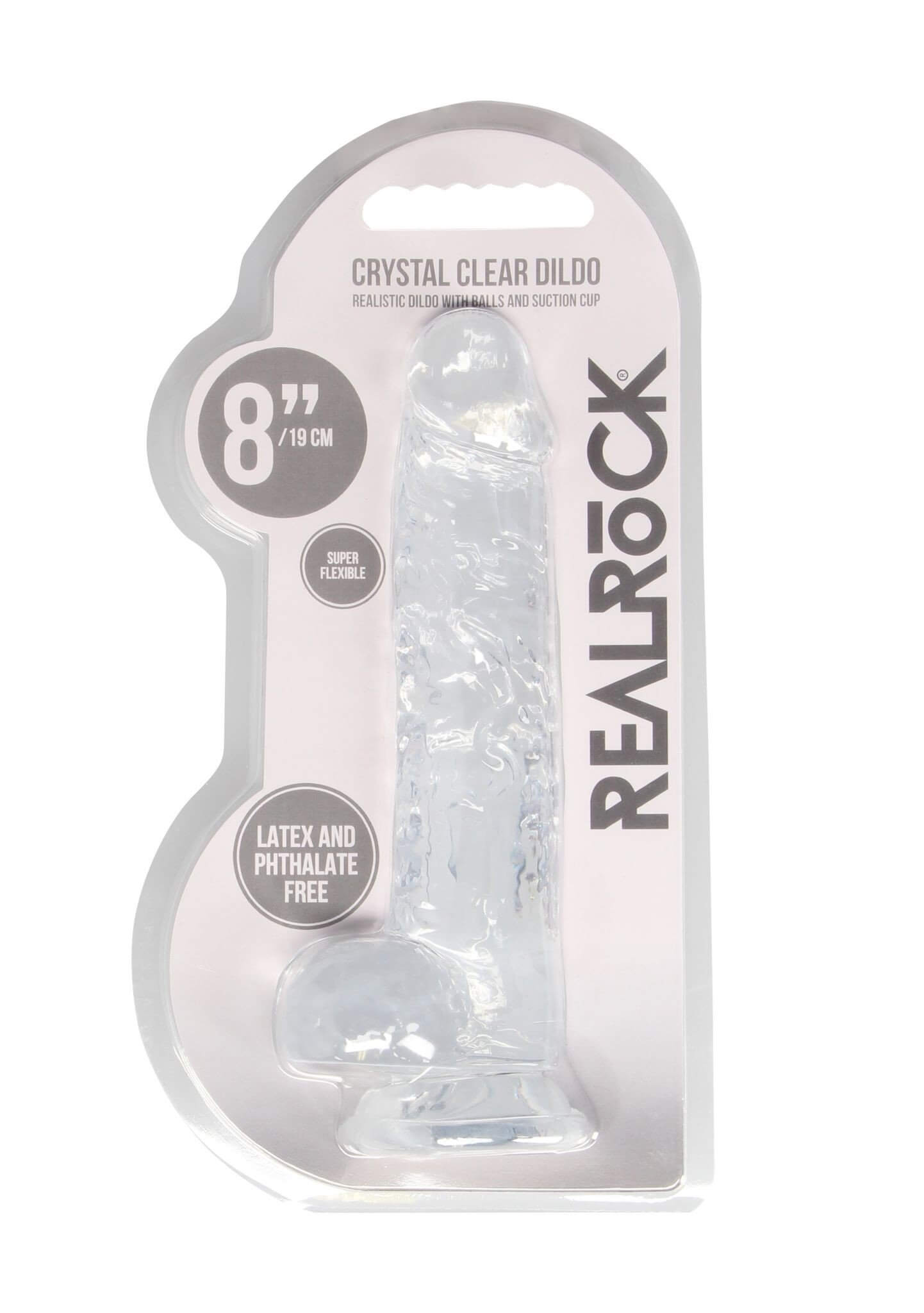 REALROCK CRYSTAL CLEAR DILDO 20CM CLEAR