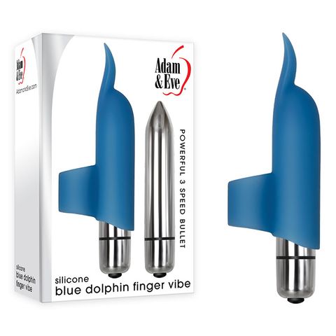 ADAM AND EVE SILICONE BLUE DOLPHIN FINGER VIBE