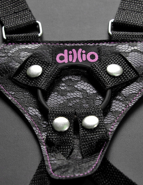 DILLIO 6 INCH STRAP ON SUSPENDER HARNESS PINK